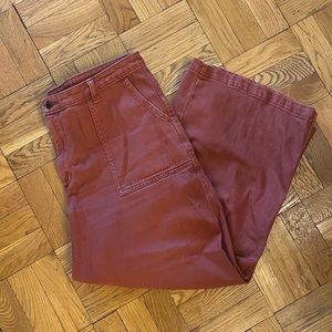 Wide-Leg Burnt Red Trousers